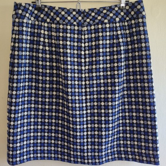 Talbots Polka Dot Mini Skirt Wool Blend Casual City Office Size 10 - Picture 2 of 5